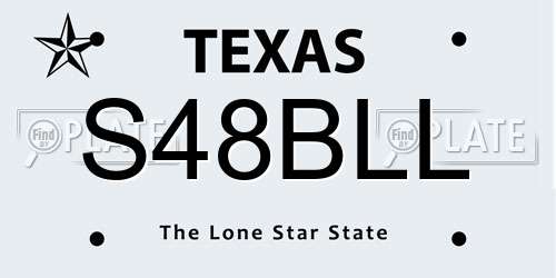 S48BLL Texas License Plate
