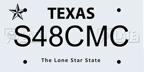 S48CMC Texas License Plate
