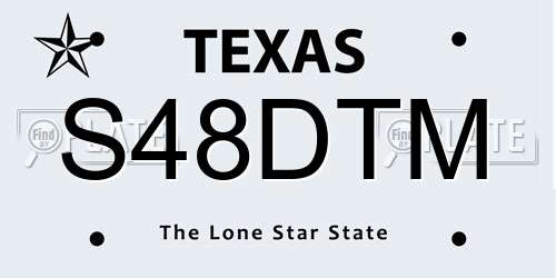 S48DTM Texas License Plate
