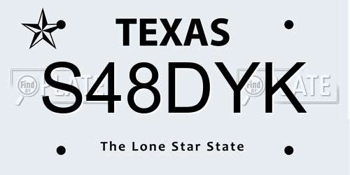 S48DYK Texas License Plate