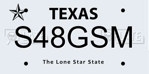 S48GSM Texas License Plate