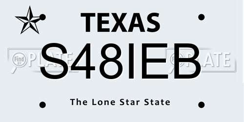 S48IEB Texas License Plate