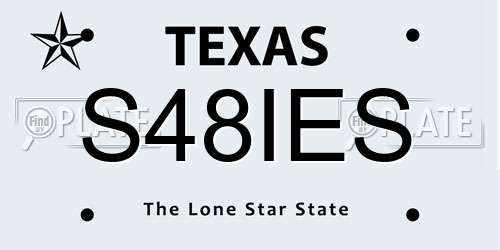 S48IES Texas License Plate