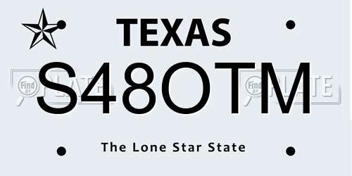 S48OTM Texas License Plate