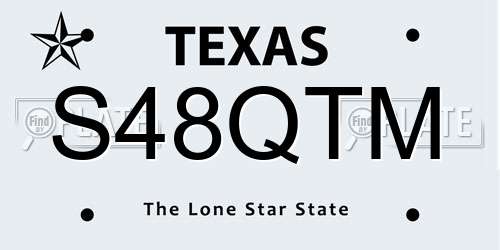 S48QTM Texas License Plate