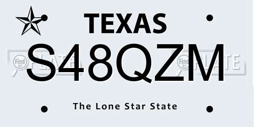 S48QZM Texas License Plate