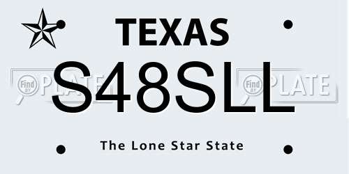 S48SLL Texas License Plate