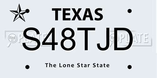 S48TJD Texas License Plate
