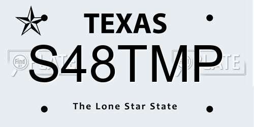 S48TMP Texas License Plate