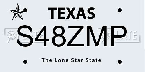 S48ZMP Texas License Plate