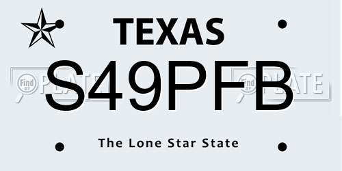S49PFB Texas License Plate