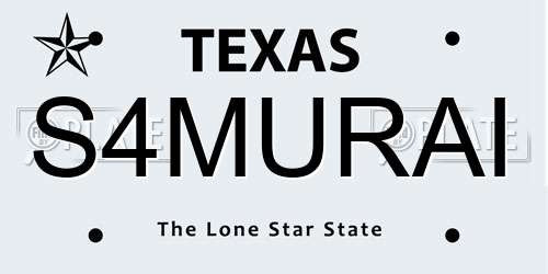 S4MURAI Texas License Plate