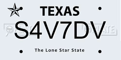 S4V7DV Texas License Plate
