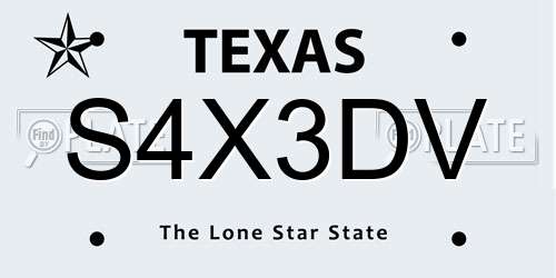 S4X3DV Texas License Plate