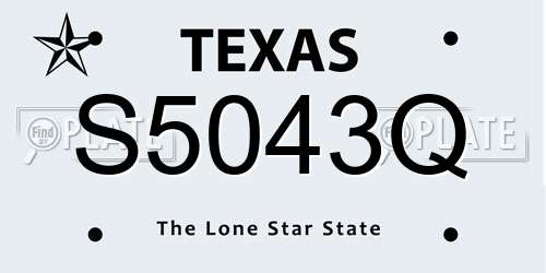 S5043Q Texas License Plate