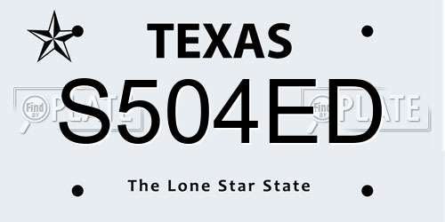 S504ED Texas License Plate
