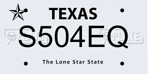 S504EQ Texas License Plate