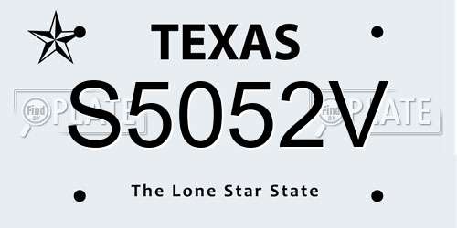 S5052V Texas License Plate