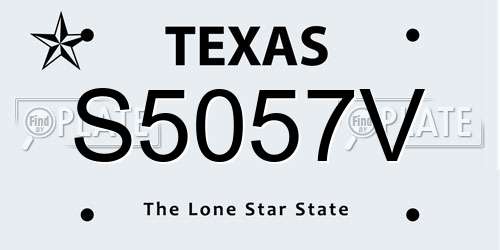 S5057V Texas License Plate