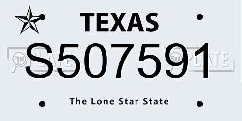 S507591 Texas License Plate