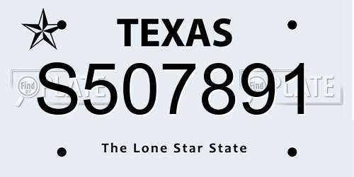 S507891 Texas License Plate