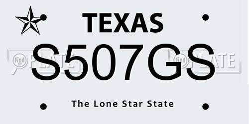 S507GS Texas License Plate