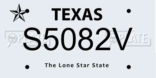 S5082V Texas License Plate