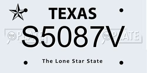 S5087V Texas License Plate
