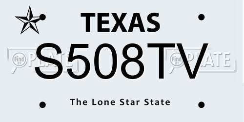 S508TV Texas License Plate