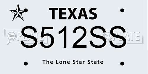 S512SS Texas License Plate