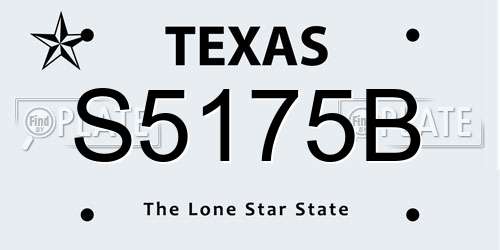 S5175B Texas License Plate