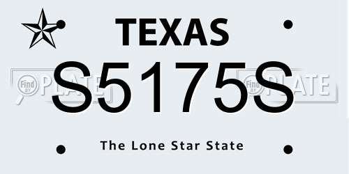 S5175S Texas License Plate