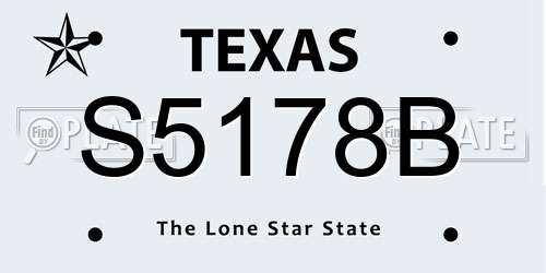 S5178B Texas License Plate