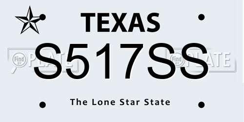S517SS Texas License Plate