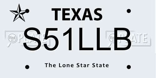 S51LLB Texas License Plate