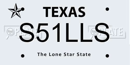 S51LLS Texas License Plate