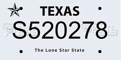 S520278 Texas License Plate