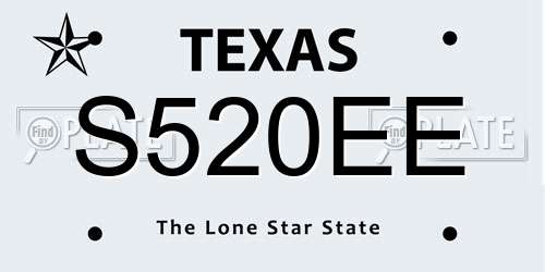 S520EE Texas License Plate
