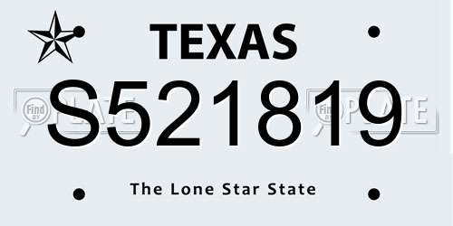 S521819 Texas License Plate