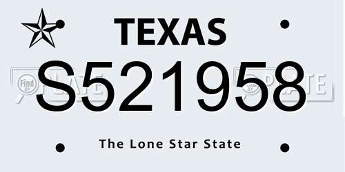 S521958 Texas License Plate