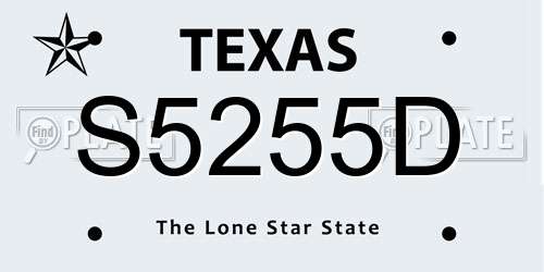 S5255D Texas License Plate