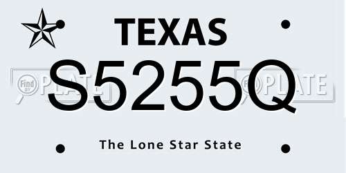 S5255Q Texas License Plate
