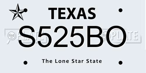 S525BO Texas License Plate