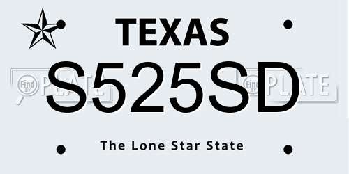 S525SD Texas License Plate