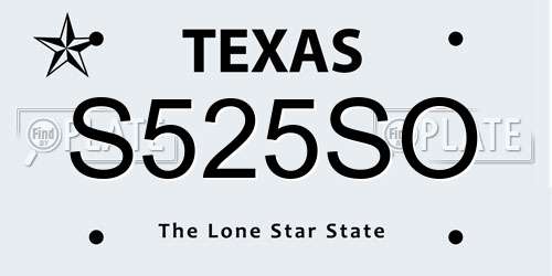 S525SO Texas License Plate