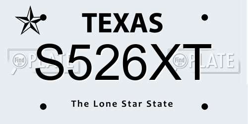 S526XT Texas License Plate