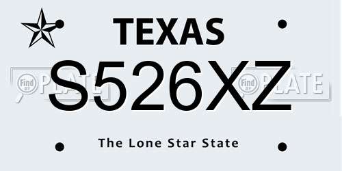 S526XZ Texas License Plate