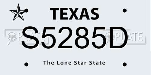 S5285D Texas License Plate