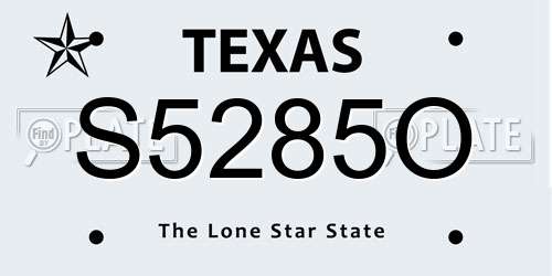 S5285O Texas License Plate