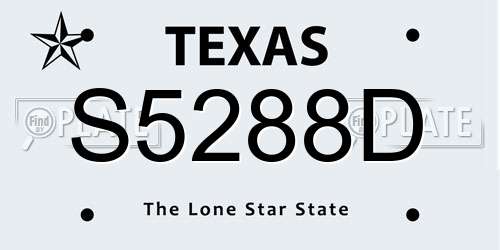 S5288D Texas License Plate